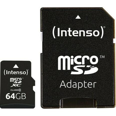 Κάρτα Μνήμης Micro SD Card Intenso 64GB Class 10 Incl.Adaptor